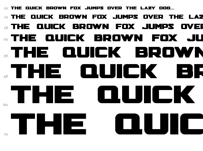 Hunter Squared font waterfall